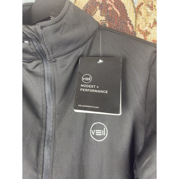 Veil Garments Spark Half Zip Pullover Sz S Black Long sleeve Modest Performance - Picture 5 of 8